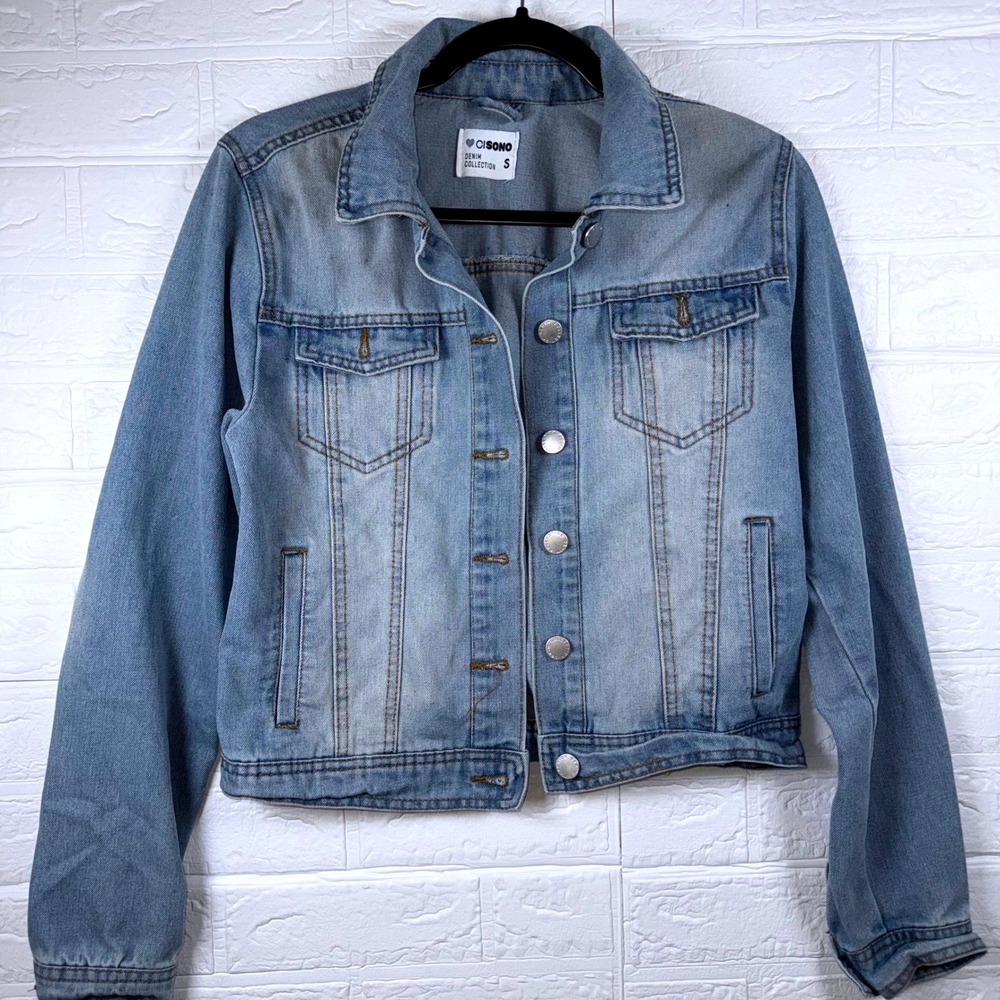 Cisono Denim Jacket Women Small Light Wash Classic Trucker Casual Jean Jacket
